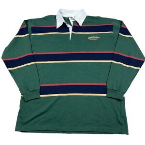 Jameson Irish Whiskey Rugby Shirt Men XL Green Colorblock Beer Retro VTG Y2K